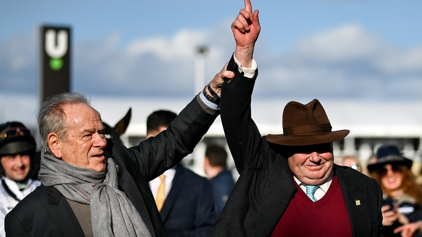 Michael Buckley celebrating at the racecourse
